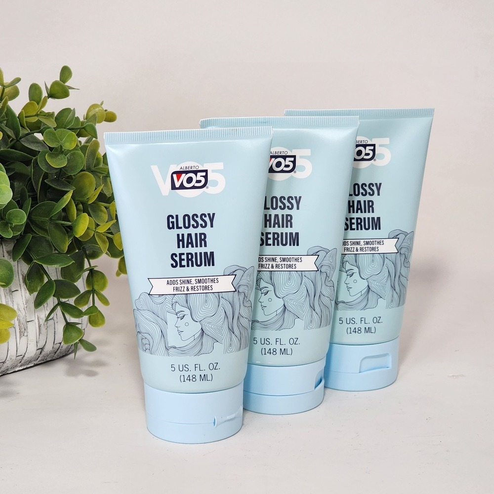 Alberto VO5 Glossy Hair Serum Adds Shine Smoothes Frizz and Restores - Lot of 3